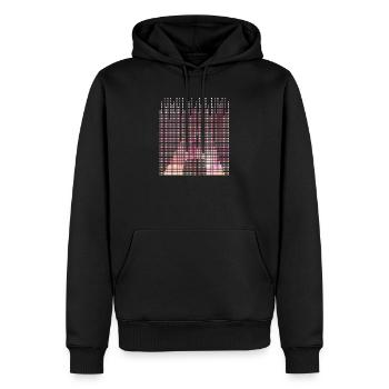 Abstrakte Geometrie Letter A, Name, der Bu in Pink - Männer Premium Bio Hoodie - Schwarz - Vorne - Nico (187cm)