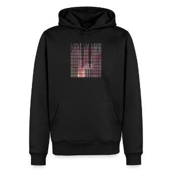 Abstrakte rosa Letter F-Illustration - Männer Premium Bio Hoodie - Schwarz - Vorne - Nico (187cm)