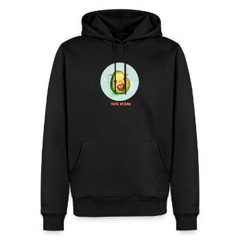 Avocat végétalien - Sweat à capuche Premium bio Homme - noir - Devant - Nico (187cm)