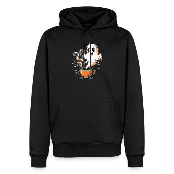 Kaffeegeist mit charmantem Gesicht - Sweat à capuche Premium bio Homme - noir - Devant - Nico (187cm)
