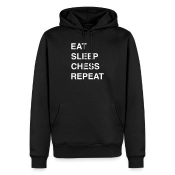 Schach Idee und Chess Sprüche - Männer Premium Bio Hoodie - Schwarz - Vorne - Nico (187cm)