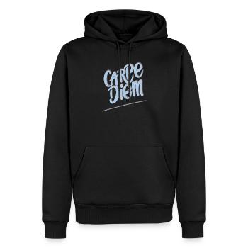 Carpe Diem - Männer Premium Bio Hoodie - Schwarz - Vorne - Nico (187cm)