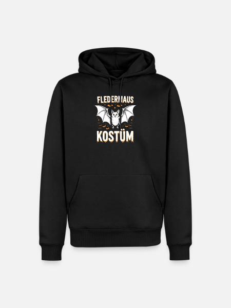 Fledermaus Kostüm Halloween Karneval - Männer Premium Bio Hoodie - Schwarz