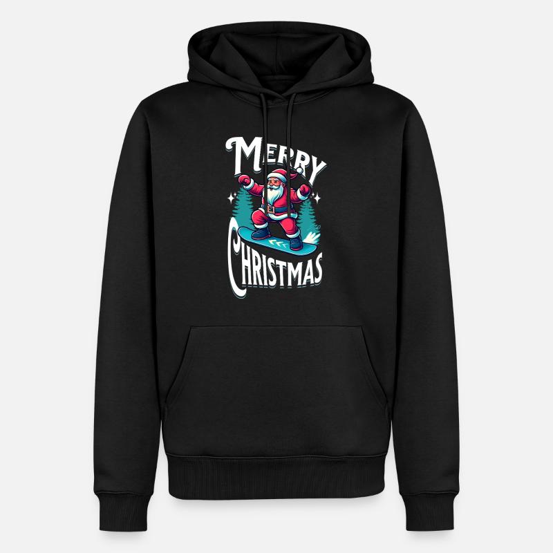 Le Père Noël du snowboard - Sweat à capuche Premium bio Homme - noir