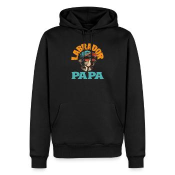 Astuces du Labrador - Sweat à capuche Premium bio Homme - noir - Devant - Nico (187cm)