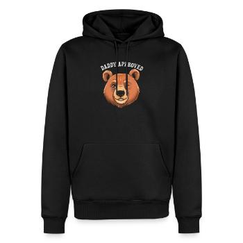 Daddy Approved Zwinker-Bär - Männer Premium Bio Hoodie - Schwarz - Vorne - Nico (187cm)