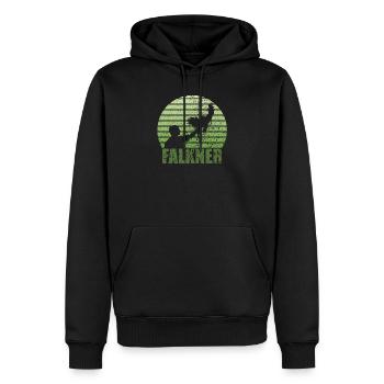 Falkner Grunge Style mit Greifvogel - Männer Premium Bio Hoodie - Schwarz - Vorne - Nico (187cm)