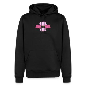 Spirituelle Lotus 777 Engel-Nummer - Männer Premium Bio Hoodie - Schwarz - Vorne - Nico (187cm)