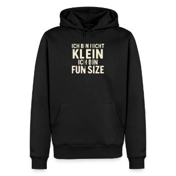 Ich bin nicht klein Fun Size - Männer Premium Bio Hoodie - Schwarz - Vorne - Nico (187cm)