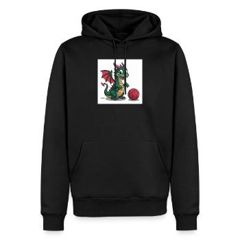 Grüner Drachenball Freund - Männer Premium Bio Hoodie - Schwarz - Vorne - Nico (187cm)