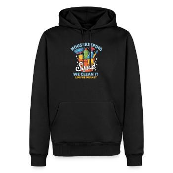 Lustiges Putzen Design - Männer Premium Bio Hoodie - Schwarz - Vorne - Nico (187cm)