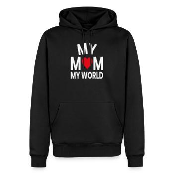 Ma mère, mon cœur du monde, - Sweat à capuche Premium bio Homme - noir - Devant - Nico (187cm)