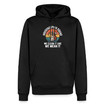 Lustiges Putzen Design - Männer Premium Bio Hoodie - Schwarz - Vorne - Nico (187cm)