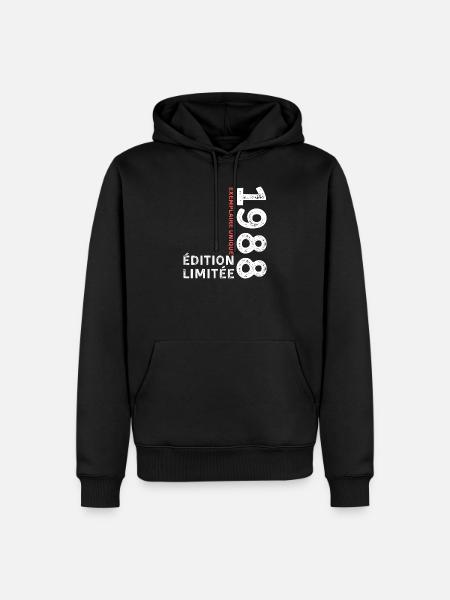 Typografischer Stil von 1988 - Männer Premium Bio Hoodie - Schwarz