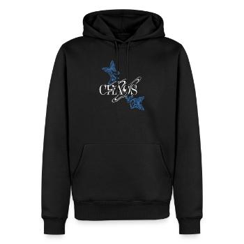 Fontaine papillon avec ailes - Sweat à capuche Premium bio Homme - noir - Devant - Nico (187cm)
