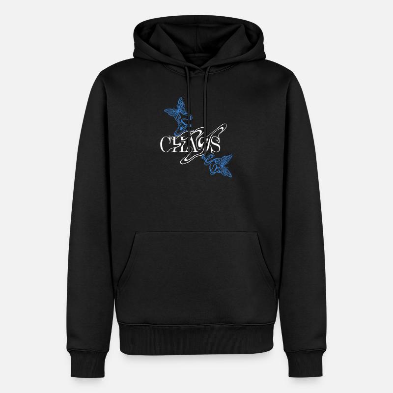 Fontaine papillon avec ailes - Sweat à capuche Premium bio Homme - noir