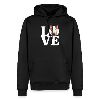 LOVE Bull Terrier Hund Hundeliebhaber Lustig - Männer Premium Bio Hoodie - Schwarz - Vorne - Nico (187cm)