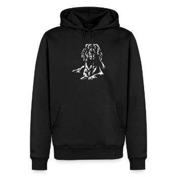Englischer Springer Spaniel "Black Edition" - Männer Premium Bio Hoodie - Schwarz - Vorne - Nico (187cm)