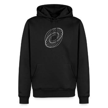 Dotted Spiral Vortex - Men’s Premium Organic Hoodie - black - Front - Nico (187cm)