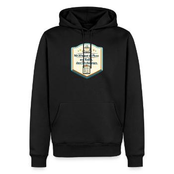 Kaffee zuerst, Entscheidungen danach - Männer Premium Bio Hoodie - Schwarz - Vorne - Nico (187cm)