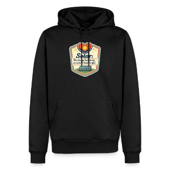 Solarliebe: Energie durch Liebe - Männer Premium Bio Hoodie - Schwarz - Vorne - Nico (187cm)