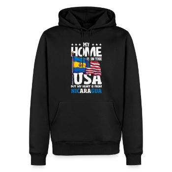 Fierté et Foyer du drapeau du Nicaragua - Sweat à capuche Premium bio Homme - noir - Devant - Nico (187cm)