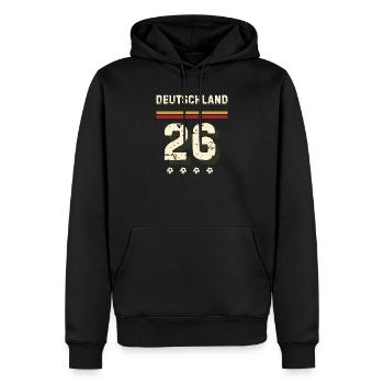 Deutschland - Retro Fan Shirt - Männer Premium Bio Hoodie - Schwarz - Vorne - Nico (187cm)