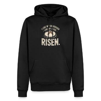 Sauerteig Jesus Risen Bread Tee - Männer Premium Bio Hoodie - Schwarz - Vorne - Nico (187cm)