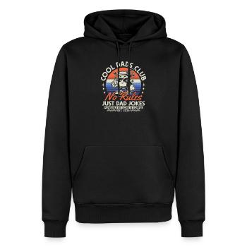 Club des papas cool - Cadeau de la fête des pères 2026 - Sweat à capuche Premium bio Homme - noir - Devant - Nico (187cm)