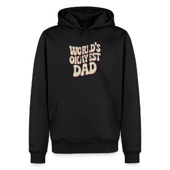 Typographie rétro du Papa le Plus Correct du Monde - Sweat à capuche Premium bio Homme - noir - Devant - Nico (187cm)
