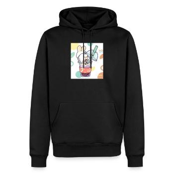 Bubble Tea Boba Drôle de Lapin mignon - Sweat à capuche Premium bio Homme - noir - Devant - Nico (187cm)