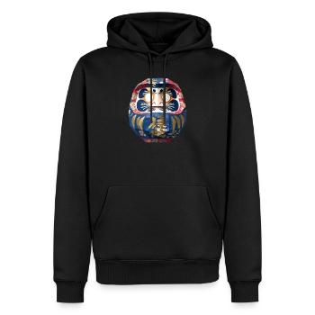 Bunter Daruma mit Blumenmuster Origami Daruma - Männer Premium Bio Hoodie - Schwarz - Vorne - Nico (187cm)