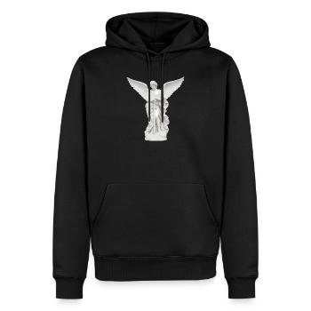 Himmlischer Schutzengel mit Schwert - Männer Premium Bio Hoodie - Schwarz - Vorne - Nico (187cm)