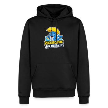 Wal mit Regenschirm für alle Fälle Regen Humor - Männer Premium Bio Hoodie - Schwarz - Vorne - Nico (187cm)