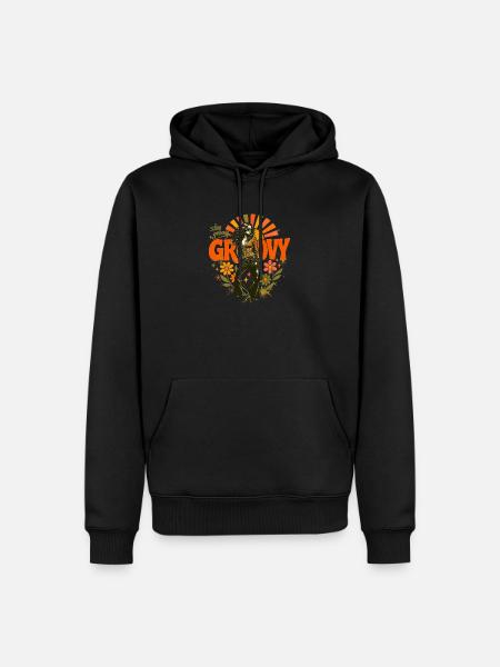 Stay Groovy Retro Girl - Männer Premium Bio Hoodie - Schwarz