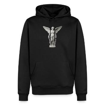 Winged Guardian Angel with Sword - Men’s Premium Organic Hoodie - black - Front - Nico (187cm)