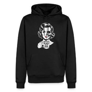 Noir comme mon âme ! Goth Café Emo Girl - Sweat à capuche Premium bio Homme - noir - Devant - Nico (187cm)