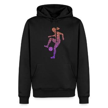 Joueuse de soccer Femmes Filles Joueuse de soccer - Sweat à capuche Premium bio Homme - noir - Devant - Nico (187cm)