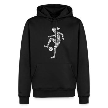 Joueuse de soccer Femmes Filles Joueuse de soccer - Sweat à capuche Premium bio Homme - noir - Devant - Nico (187cm)