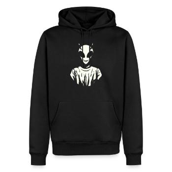 Retro Style Alien White - Männer Premium Bio Hoodie - Schwarz - Vorne - Nico (187cm)