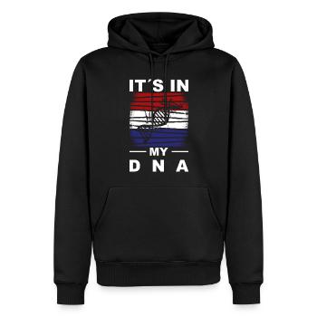 Niederlande Flagge Holland Niederländische Fahne - Männer Premium Bio Hoodie - Schwarz - Vorne - Nico (187cm)