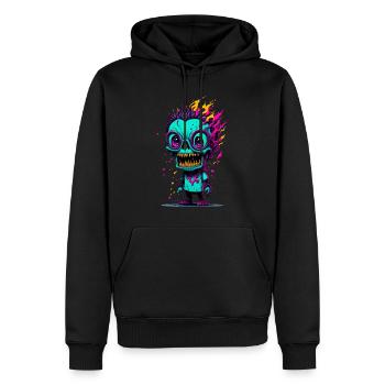 Bunter cooler Zombie - Männer Premium Bio Hoodie - Schwarz - Vorne - Nico (187cm)