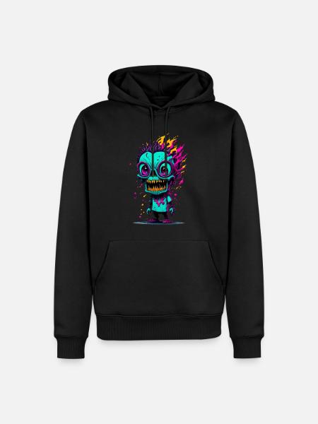 Bunter cooler Zombie - Männer Premium Bio Hoodie - Schwarz