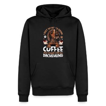 Kaffee Trinken Und Kuscheln Mit Dackel - Männer Premium Bio Hoodie - Schwarz - Vorne - Nico (187cm)