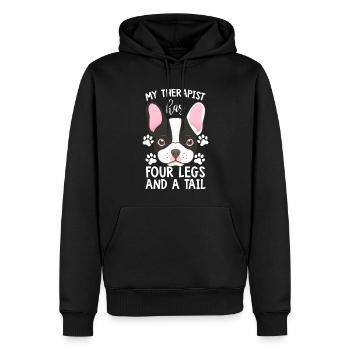 Französische Bulldogge Therapeut Hat Vier Beine - Männer Premium Bio Hoodie - Schwarz - Vorne - Nico (187cm)