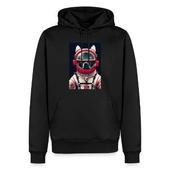 Punk Hund Rot Astronaut Anzug - Männer Premium Bio Hoodie - Schwarz - Vorne - Nico (187cm)