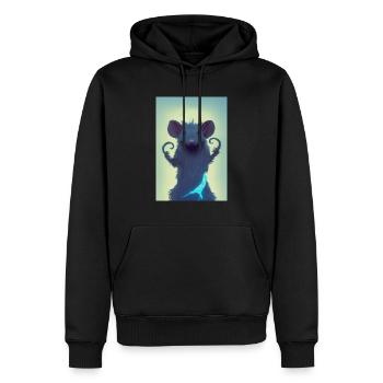 Rat Drôle Mystérieux - Sweat à capuche Premium bio Homme - noir - Devant - Nico (187cm)