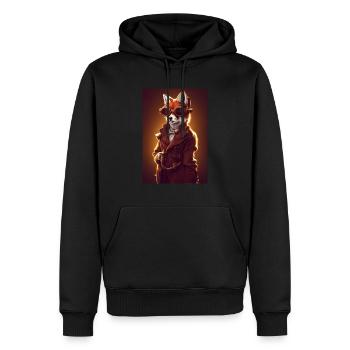 Fuchs Steampunk Ingenieur Brille Furry - Männer Premium Bio Hoodie - Schwarz - Vorne - Nico (187cm)