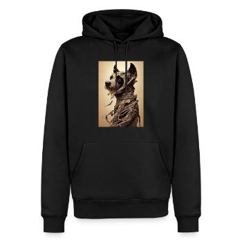 Hund Mumie Wüste Sand - Männer Premium Bio Hoodie - Schwarz - Vorne - Nico (187cm)
