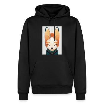 Fox Japanese Sweet - Men’s Premium Organic Hoodie - black - Front - Nico (187cm)